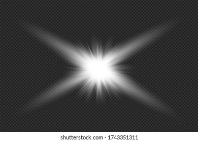 Vector transparent sunlight special lens flash light effect