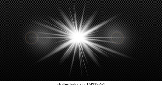 Vector transparent sunlight special lens flash light effect
