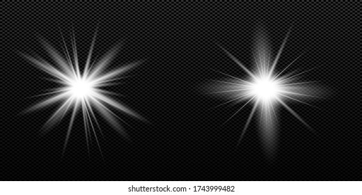 Vector transparent sunlight special lens flash light effect