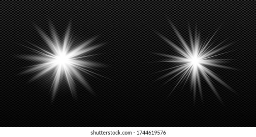 Vector transparent sunlight special lens flash light effect