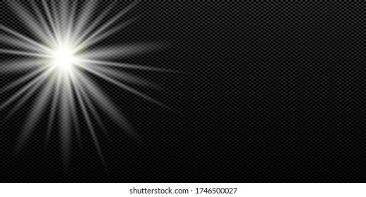 Efecto de luz de flash especial de la lente del sol transparente del vector