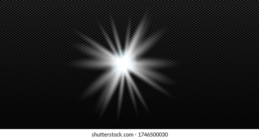 Vector transparent sunlight special lens flash light effect