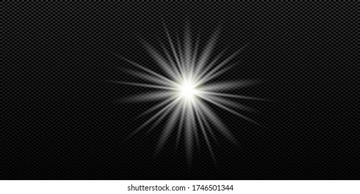 Vector transparent sunlight special lens flash light effect