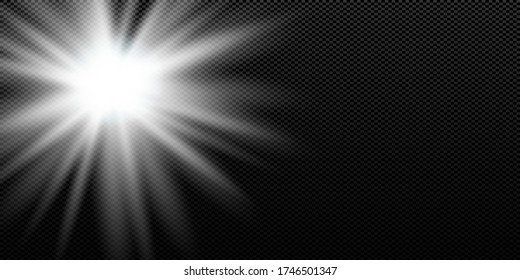Vector transparent sunlight special lens flash light effect