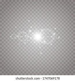 Vector transparent sunlight special lens flare light effect. Sun flash with rays and spotlight