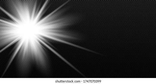 Vector transparent sunlight special lens flash light effect