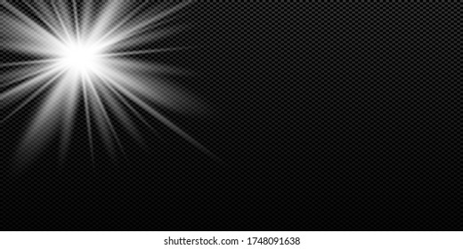 Vector transparent sunlight special lens flash light effect