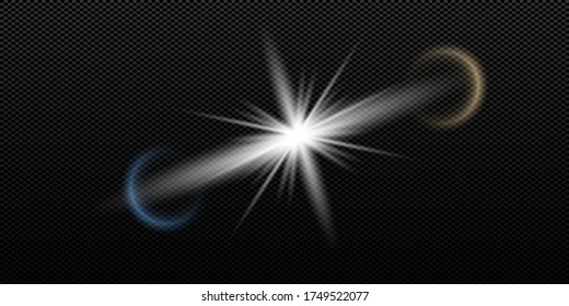 Vector transparent sunlight special lens flash light effect