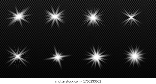 Vector transparent sunlight special lens flash light effect