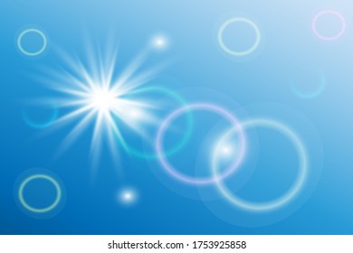 Vector transparent sunlight special lens flash light effect