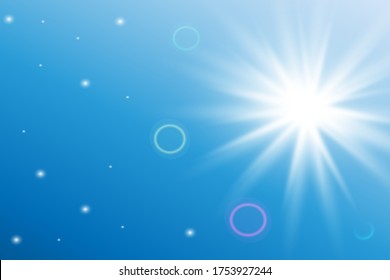 Vector transparent sunlight special lens flash light effect