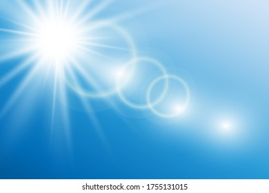 Efecto de luz de flash especial de la lente del sol transparente del vector
