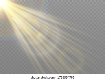 Vector transparent sunlight special lens flare light effect.