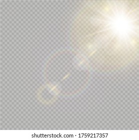 Vector transparent sunlight special lens flare light effect.