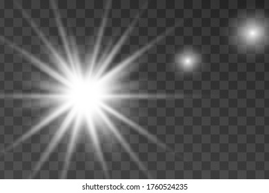 Efecto de luz de flash especial de la lente del sol transparente del vector