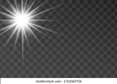Vector transparent sunlight special lens flash light effect