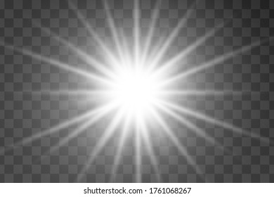 Vector transparent sunlight special lens flash light effect