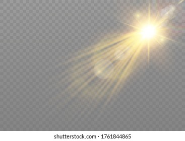 Vector transparent sunlight special lens flare light effect.