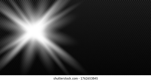 Vector transparent sunlight special lens flash light effect