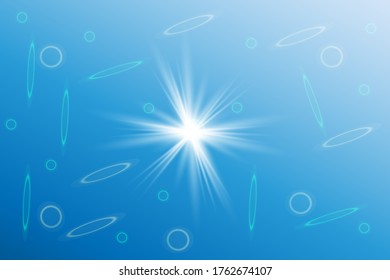 Vector transparent sunlight special lens flash light effect