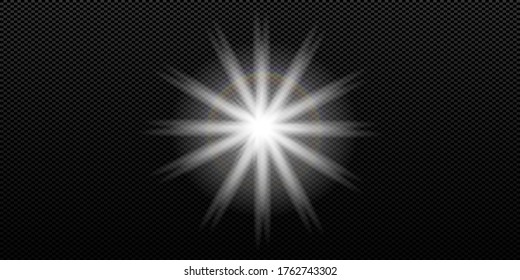 Vector transparent sunlight special lens flash light effect
