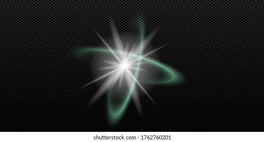 Vector transparent sunlight special lens flash light effect