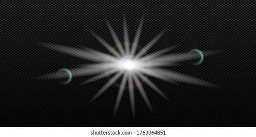 Vector transparent sunlight special lens flash light effect