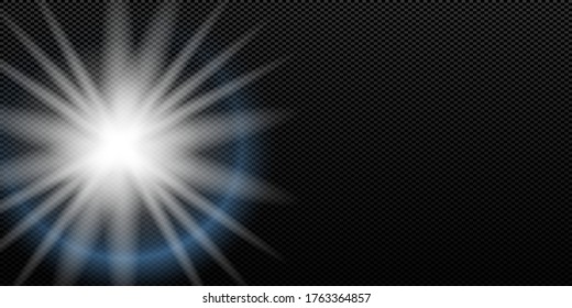 Efecto de luz de flash especial de la lente del sol transparente del vector