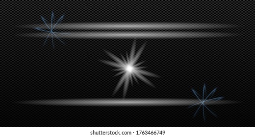 Vector transparent sunlight special lens flash light effect