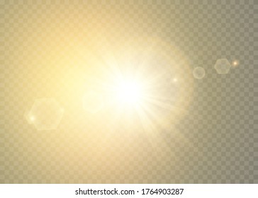 Vector transparent sunlight special lens flare light effect
