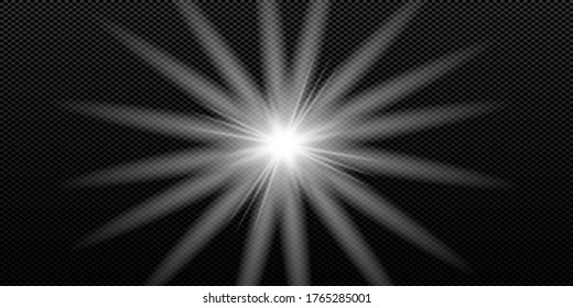 Efecto de luz de flash especial de la lente del sol transparente del vector