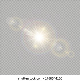 Vector transparent sunlight special lens flare light effect.