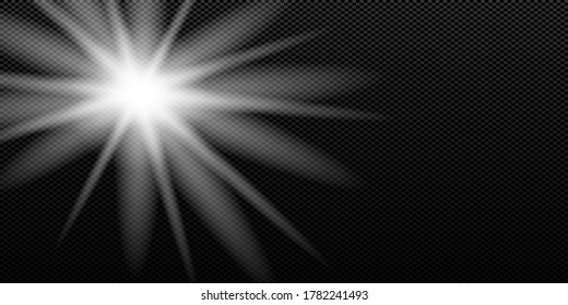 Efecto de la luz especial de la lente de la luz solar transparente del vector.
