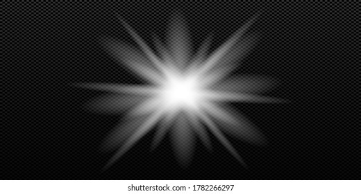 Luz solar transparente vectorial, efecto especial de la luz de la lente.
