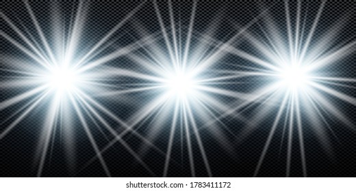 Vector transparent sunlight special lens flash light effect.front sun lens flash. Vector blur in the light of radiance. Element of decor.