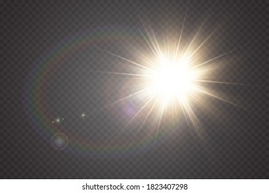 Efecto de la luz especial de la lente de la luz solar transparente del vector.