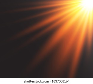 Efecto de luz de flash especial de lente de luz solar transparente.flash de lente solar frontal. Desenfoque del vector a la luz de la radiancia