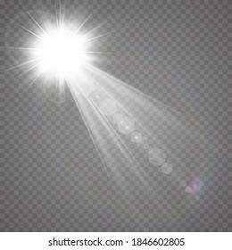 Efecto de la luz especial de la lente de la luz solar transparente del vector