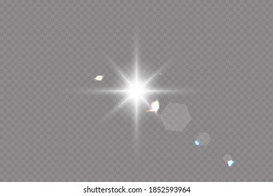 Vector transparent sunlight special lens flare light effect.