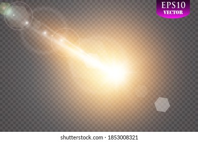 Vector transparent sunlight special lens flare light effect.