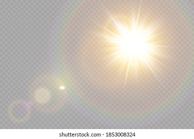 Vector transparent sunlight special lens flare light effect.