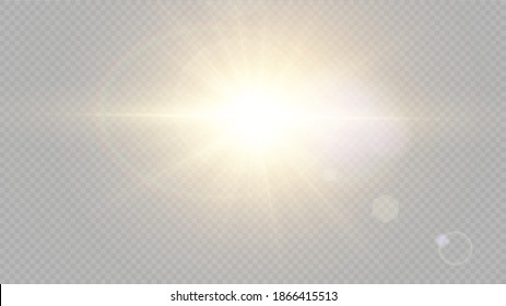 Efecto de la luz especial de la lente de la luz solar transparente del vector.