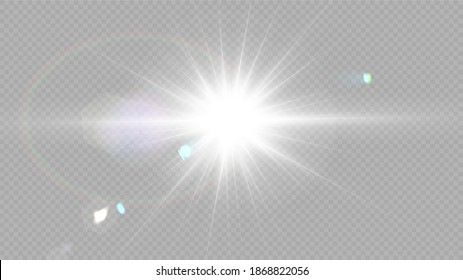 Vector transparent sunlight special lens flare light effect.