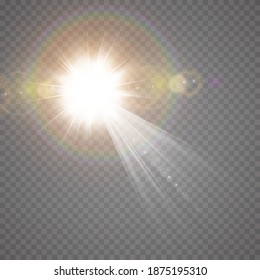 Efecto de la luz especial de la lente de la luz solar transparente del vector
