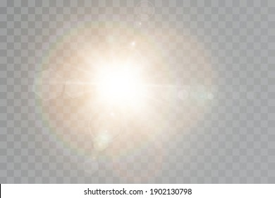 Vector transparent sunlight special lens flare light effect