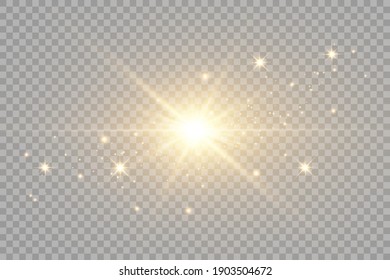 Vector transparent sunlight special lens flare light effect. PNG. Vector illustration