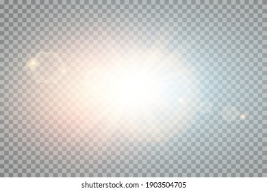 Vector transparent sunlight special lens flare light effect. PNG. Vector illustration