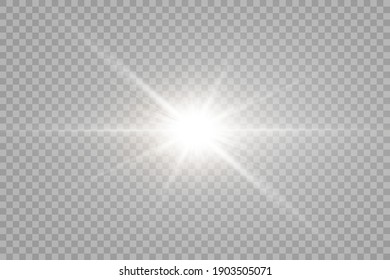 Vector transparent sunlight special lens flare light effect. PNG. Vector illustration