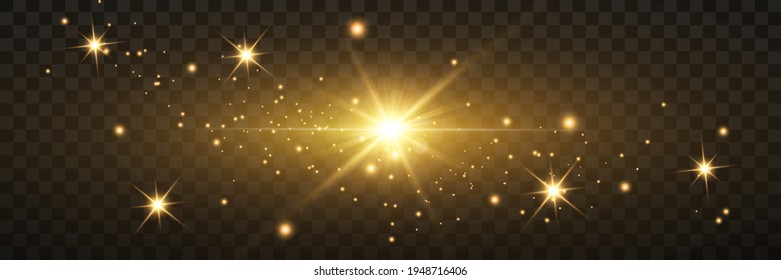 Vector transparent sunlight special lens flare light effect. PNG. Vector illustration.