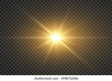 Vector transparent sunlight special lens flare light effect. PNG. Vector illustration.